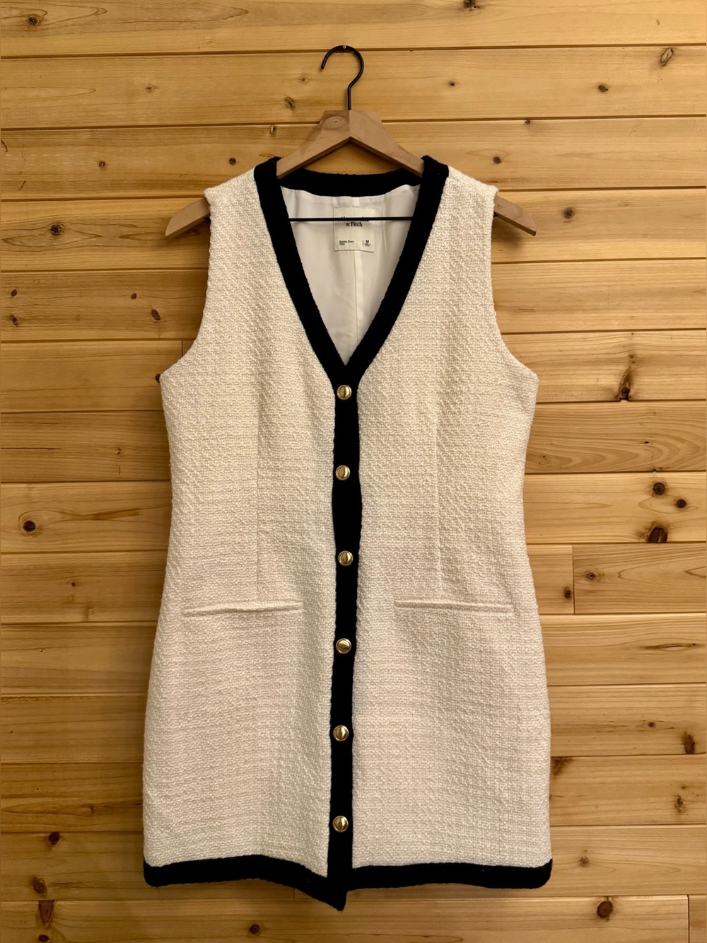 Abercrombie & Fitch Cream Tweed Dress